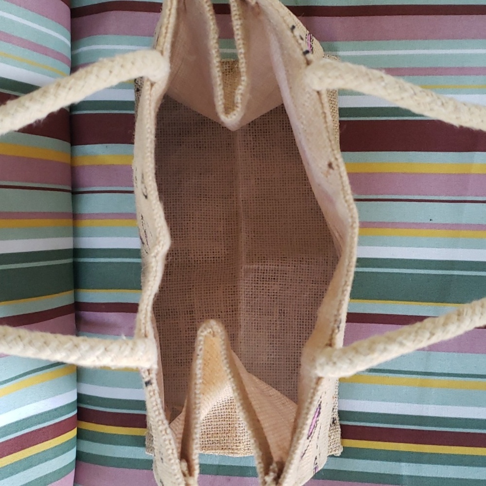 *EUC* Burlap Bunny Tote Bag - Picture 3 of 9